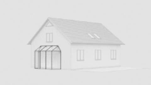 Zeichnung eines Wintergartens an einem Haus