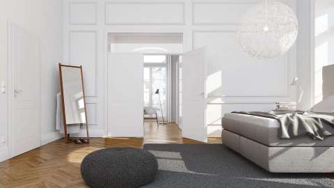 Schlafzimmer mit Doppelflügeliger Zimmertür (Bild-Quelle: vitaDOOR oder vitaDOOR.de)